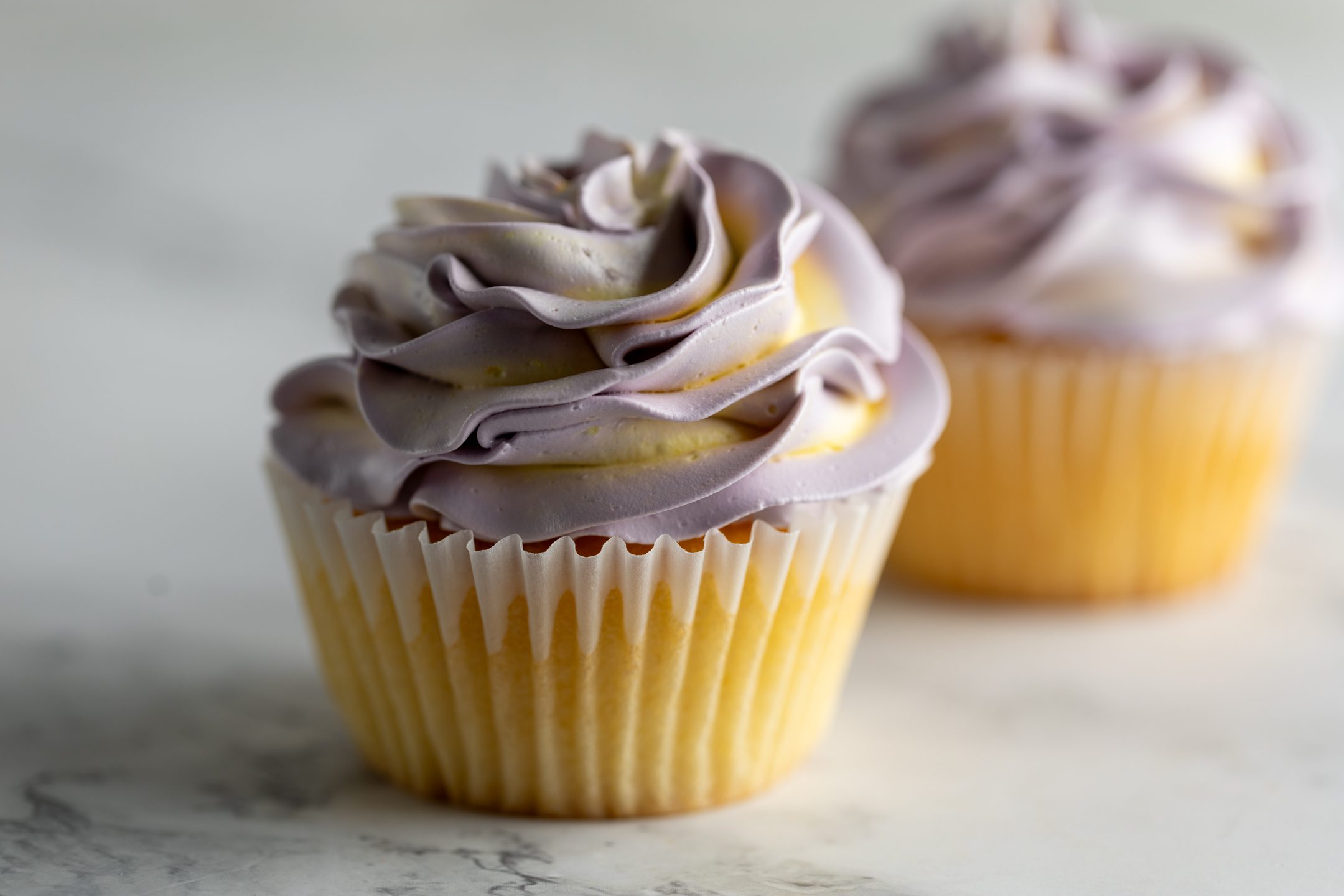 Sucré Signature Buttercream Cupcakes — elegant high-dome Italian meringue buttercream swirl on Sucré White sponge