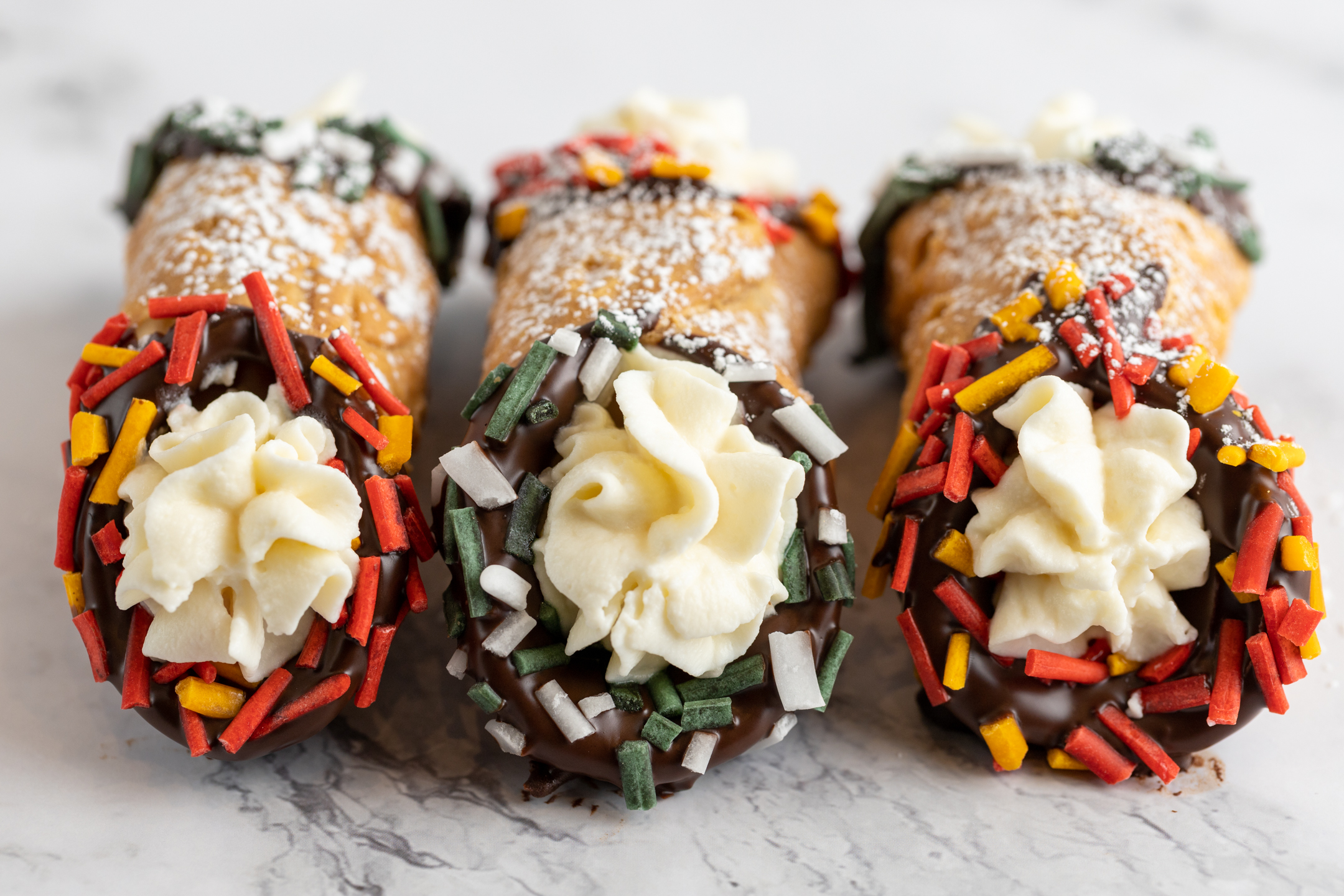 Sucré Sicilian Cannoli styled for dessert table