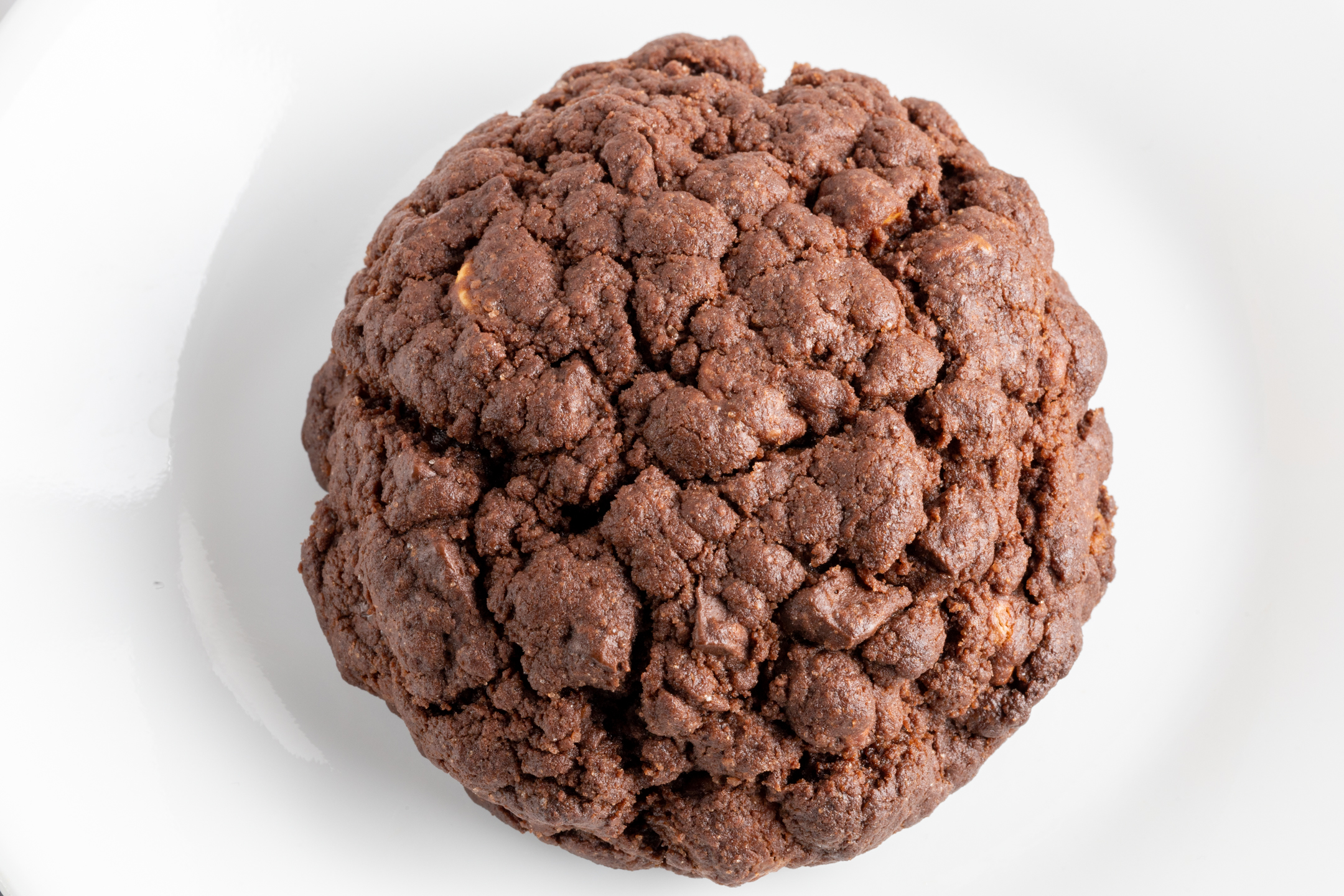 Quarter Pound Dark Chocolate Cookie cross-section revealing fudgy brownie-like gooey center