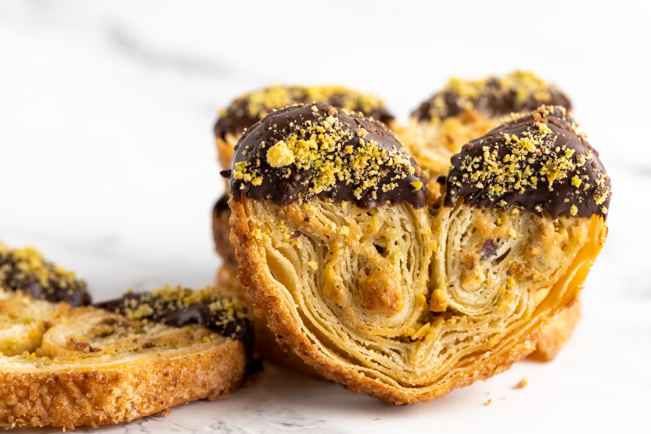French Palmier Pistachio and Chocolate — all-butter hand-laminated pastry by Sucré