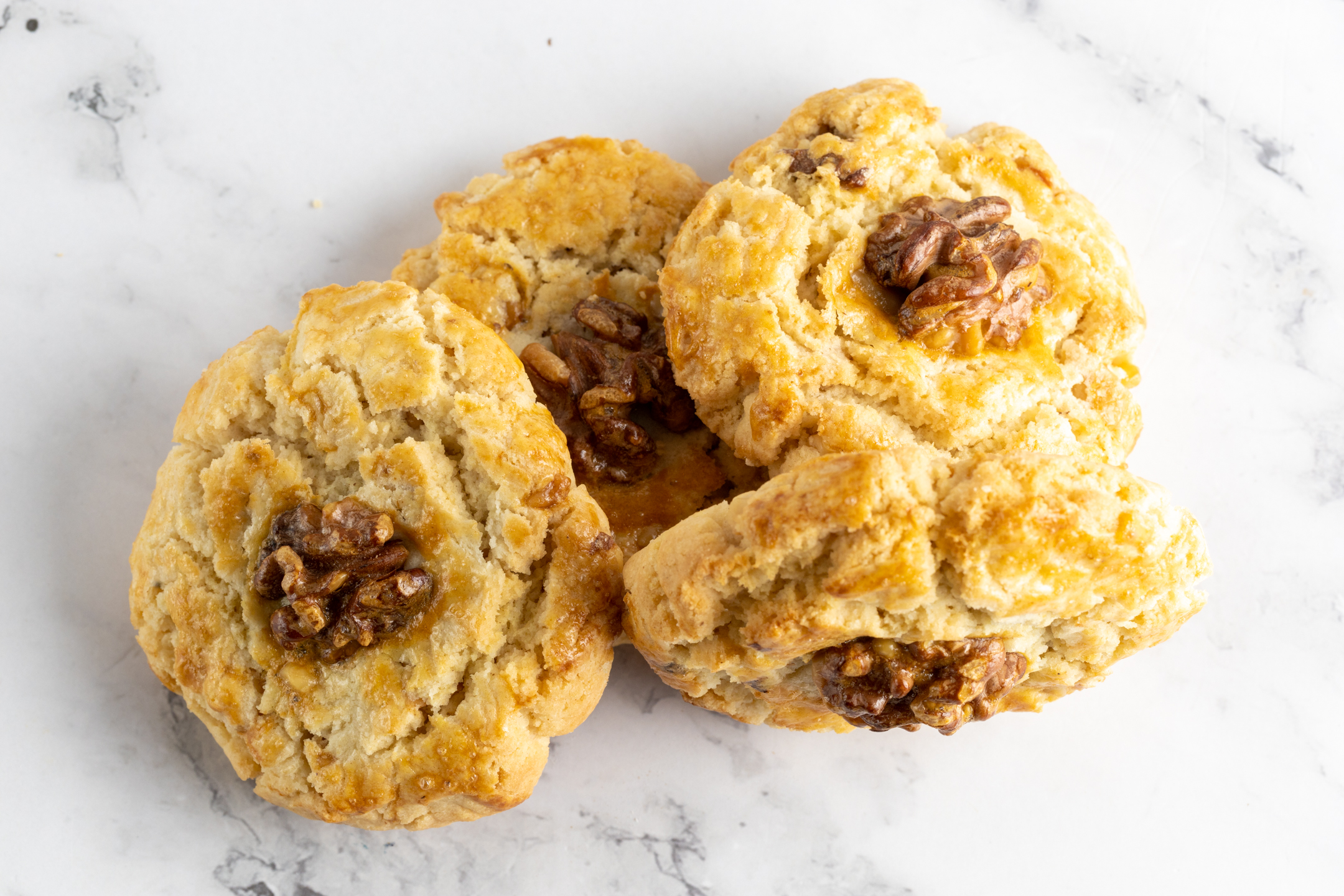 Walnut Tea Cookies close-up showing toasted California walnut texture and lightly sweet salty finish